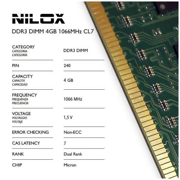 Nilox Ddr3 So Dimm De 4gb 1066 Mhz